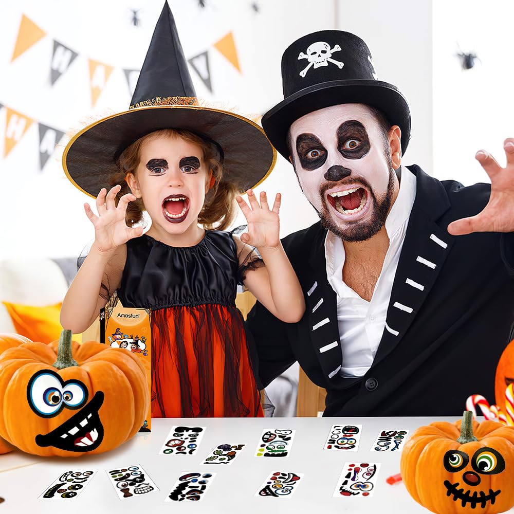 40PCS Halloween Pumpkin Face Stickers - 20 Sheets Small Pumpkin Decorating Stickers for Kids Crafts, Trick or Treat Party Favors, DIY Pumpkin Carving & Fall Festival Decorations