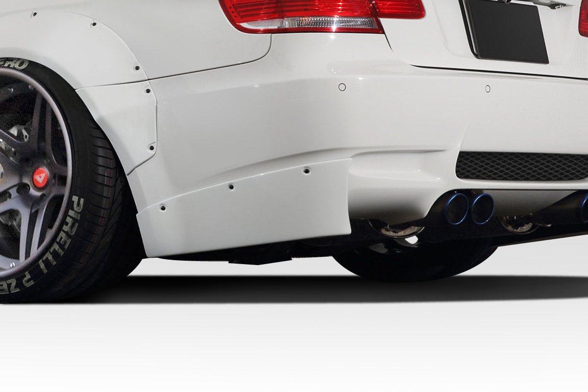 BRIGHTT-73399390 FRP Fiberglass Reinforced Plastic Rear Lip Spoiler for BMW M3 2DR Convertible 2008-2013 - 2 Piece Replacement Body Kit - Enhances Aerodynamics & Sporty Look for Street Racing & Car Shows