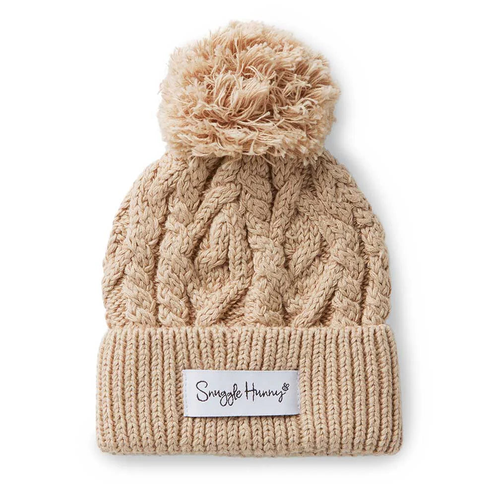 Snuggle Hunny Organic Knit Beanie - Soft Winter Hat for Women & Men in Hazelnut Brown | Cozy Cold Weather Accessory for Outdoor Activities
