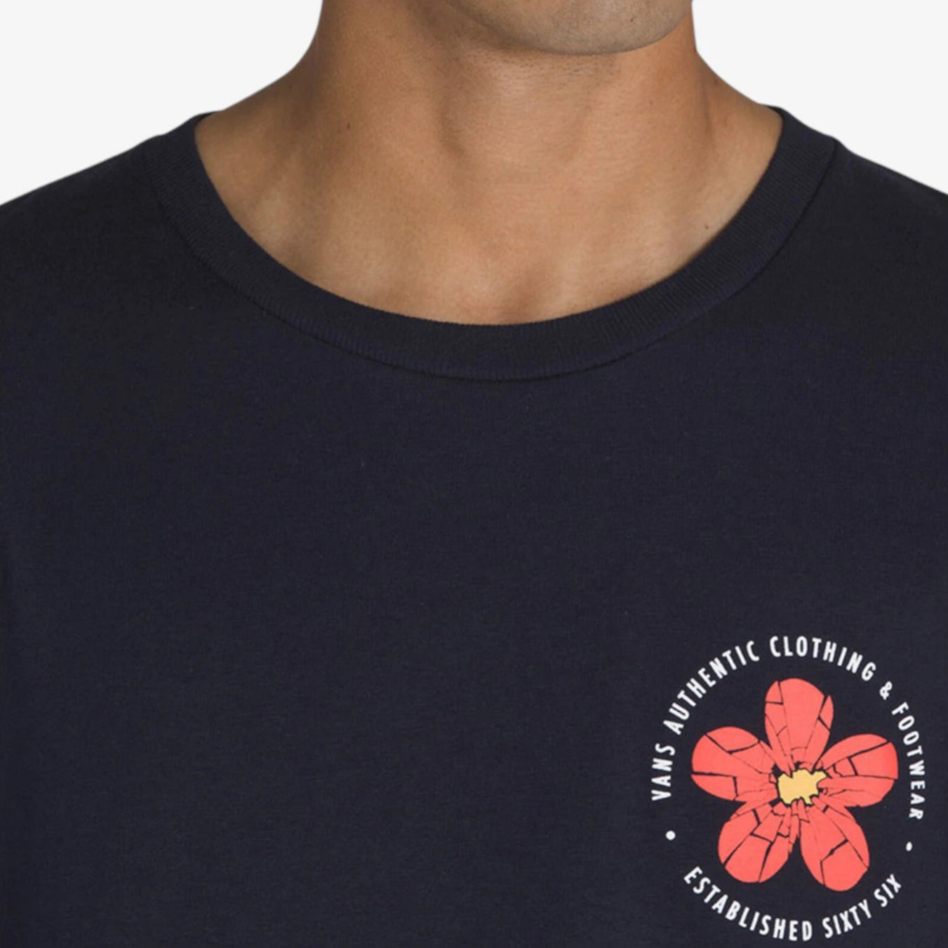 Vans Cracked Flower Short Sleeve T-Shirt for Men & Women - Blue Casual Graphic Tee for Streetwear, Skateboarding & Everyday Outfits