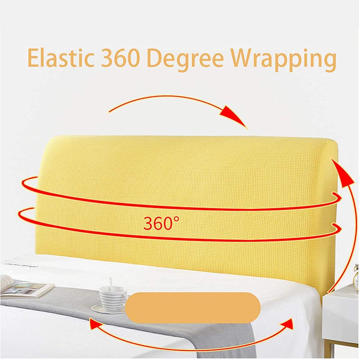 Elastic Dustproof Bed Headboard Slipcover - Solid Gray 2.1m Headboard Protector for Bedroom Decor | Fits Most Headboards, Easy to Clean, Perfect for Home, Hotel & Airbnb Use