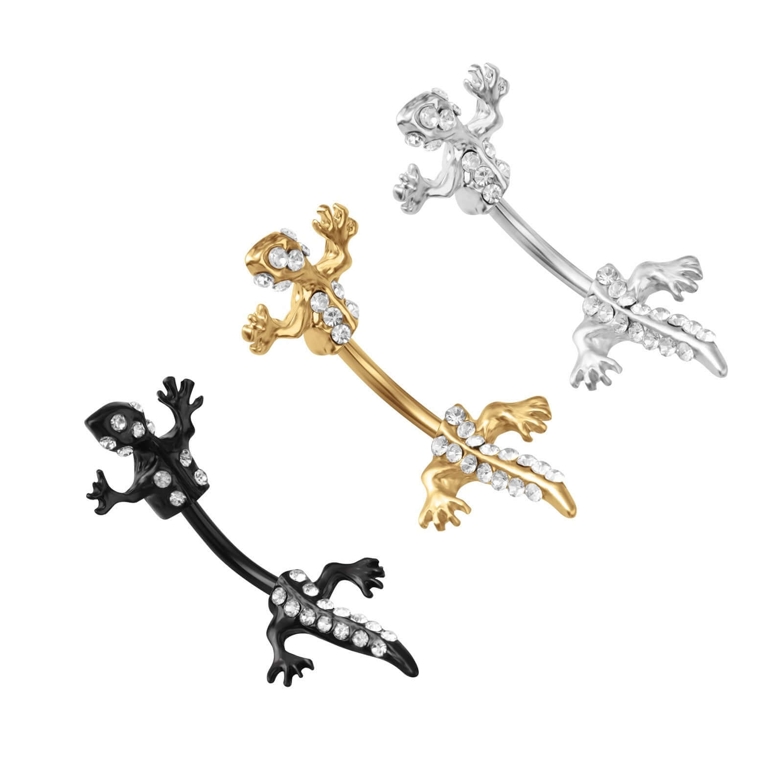 Insect Gecko Lizard Belly Button Rings | AS101 | Unique Body Jewelry for Piercing Enthusiasts & Alternative Fashion Lovers