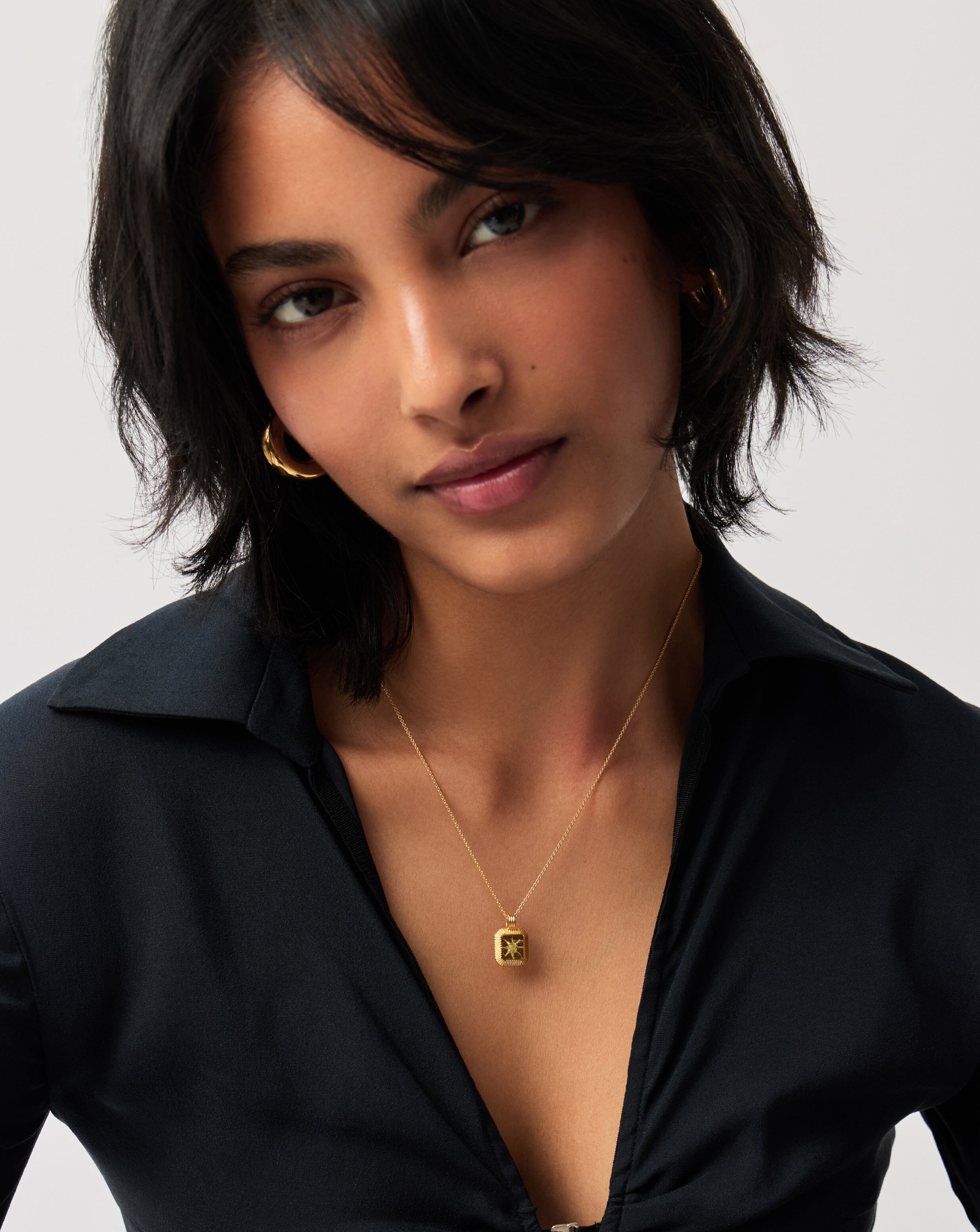August Birthstone Pendant Necklace - 18K Gold Vermeil with Genuine Peridot Gemstone | Elegant Jewelry Gift for Women, Birthday, Anniversary & Special Occasions