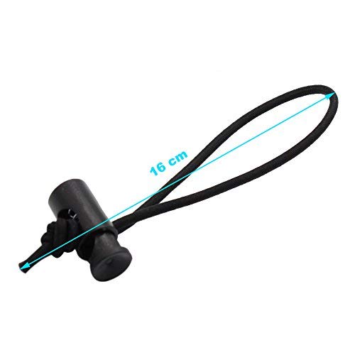Foto&Tech Multipurpose Extra Thick Elastic Cable Tie and Organizer - Adjustable Reusable Cord Management Straps (10x16cm, Deep Black) - Perfect for Home Office, Computer Wires, TV Cables and Electronic Devices Organization