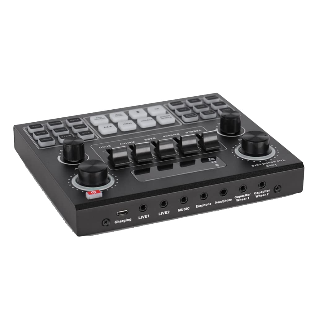 HUPYOMLER V9 Bluetooth Sound Card - USB Headset & Web Radio with Real-Time Audio for Singing, Streaming on Phone & Computer | Perfect for Karaoke, Podcasting & Live Broadcasting