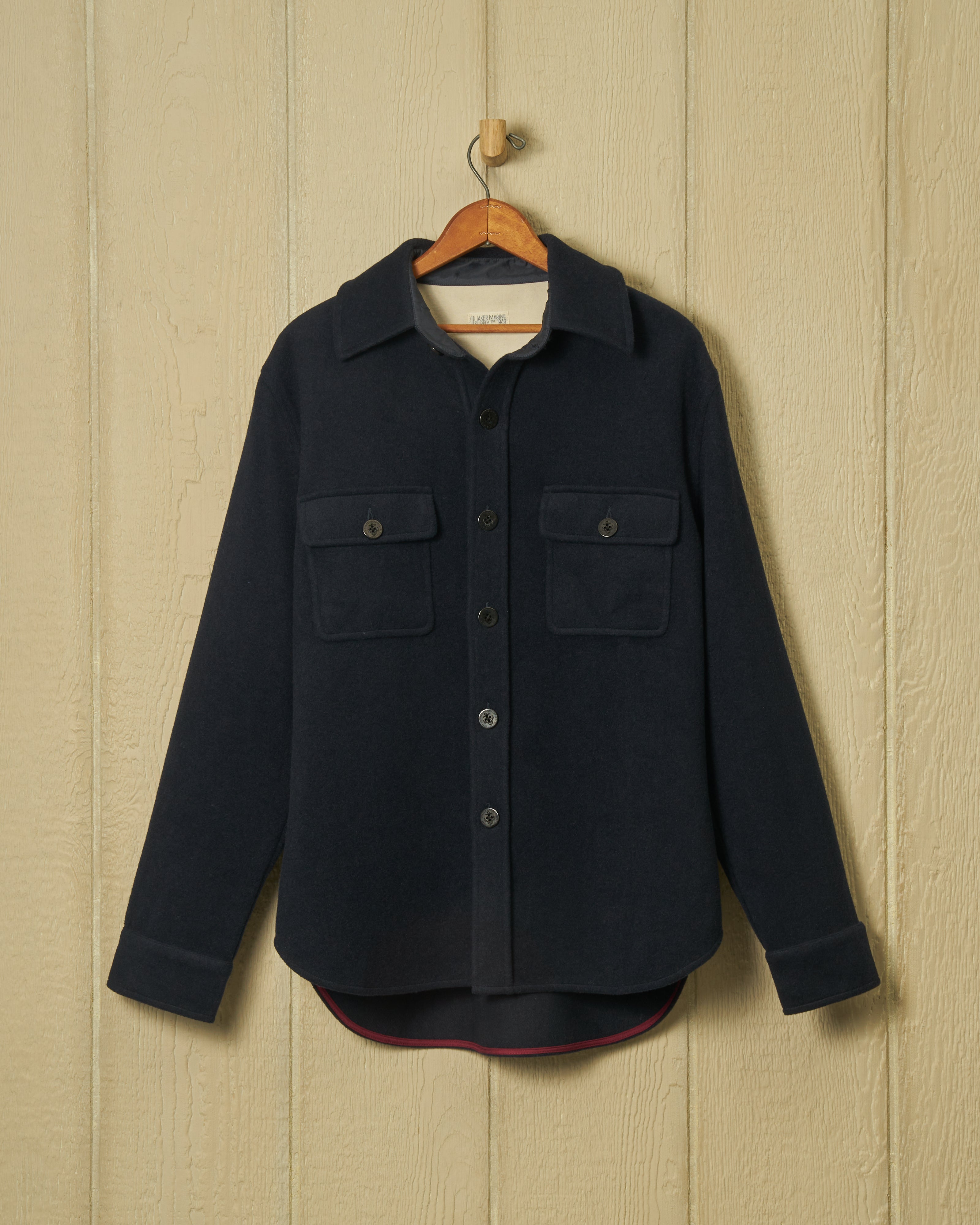 CPO Shirt Jacket for Men - Navy Blue Wool Blend Military Style Outerwear | Warm & Durable Fall Winter Layering Piece for Outdoor Work & Casual Wear