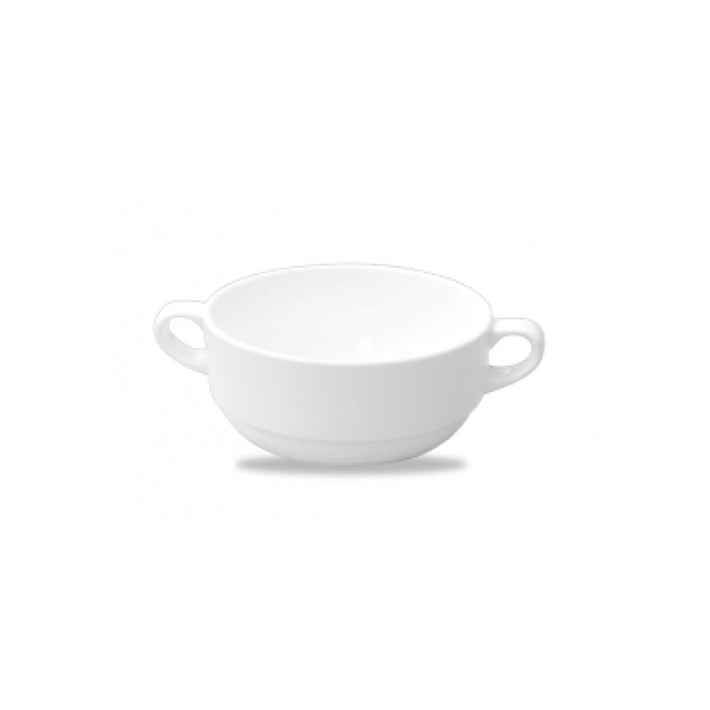 Premium Churchill 10 Oz. Alchemy White Handled Consommé Bowls - Set of 24 (APR AHCB1) - Elegant Soup Bowls for Fine Dining Restaurants, Catering Events & Upscale Home Entertaining