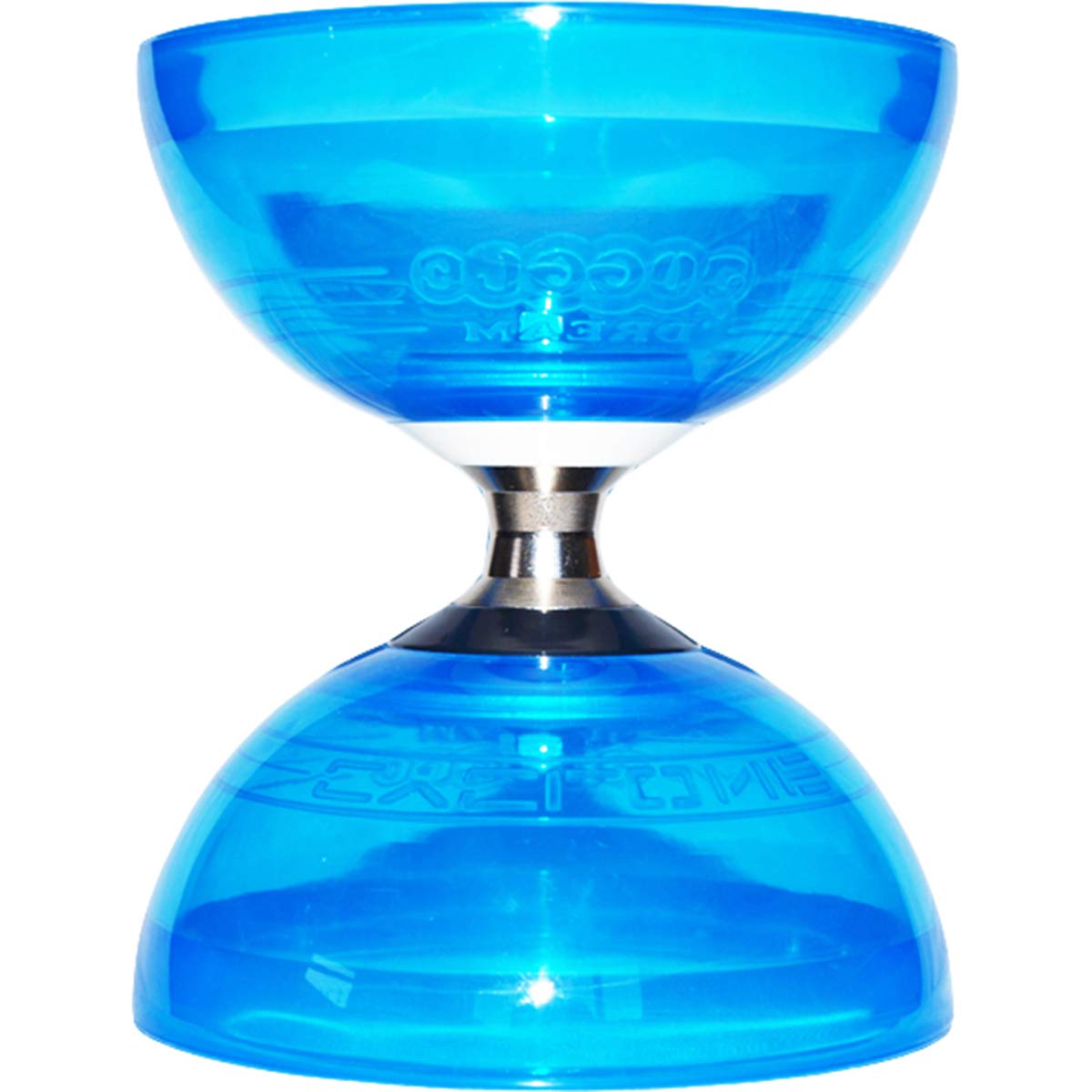 Diabolo Cyclone 'Quartz' (Blue) - Professional Triple Bearing Medium Diabolo with Aluminum Sticks & Ultra-Spin 10m String - Perfect for Juggling Performances, Circus Training, and Outdoor Play - Includes Carry Bag