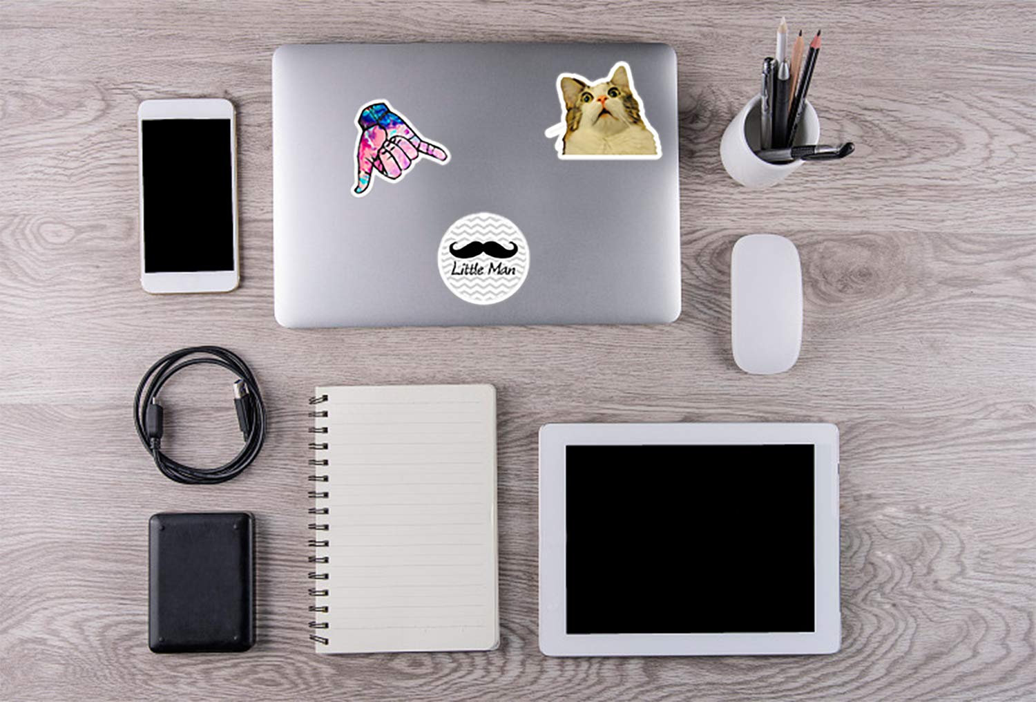 Waterproof Vinyl Stickers for Water Bottles, Laptops, Guitars, Luggage & Bikes - Trendy Cute Decal Packs for Teens, Kids, Girls & Boys (103P, Blue) - Perfect for School, Travel & Personalizing Your Belongings