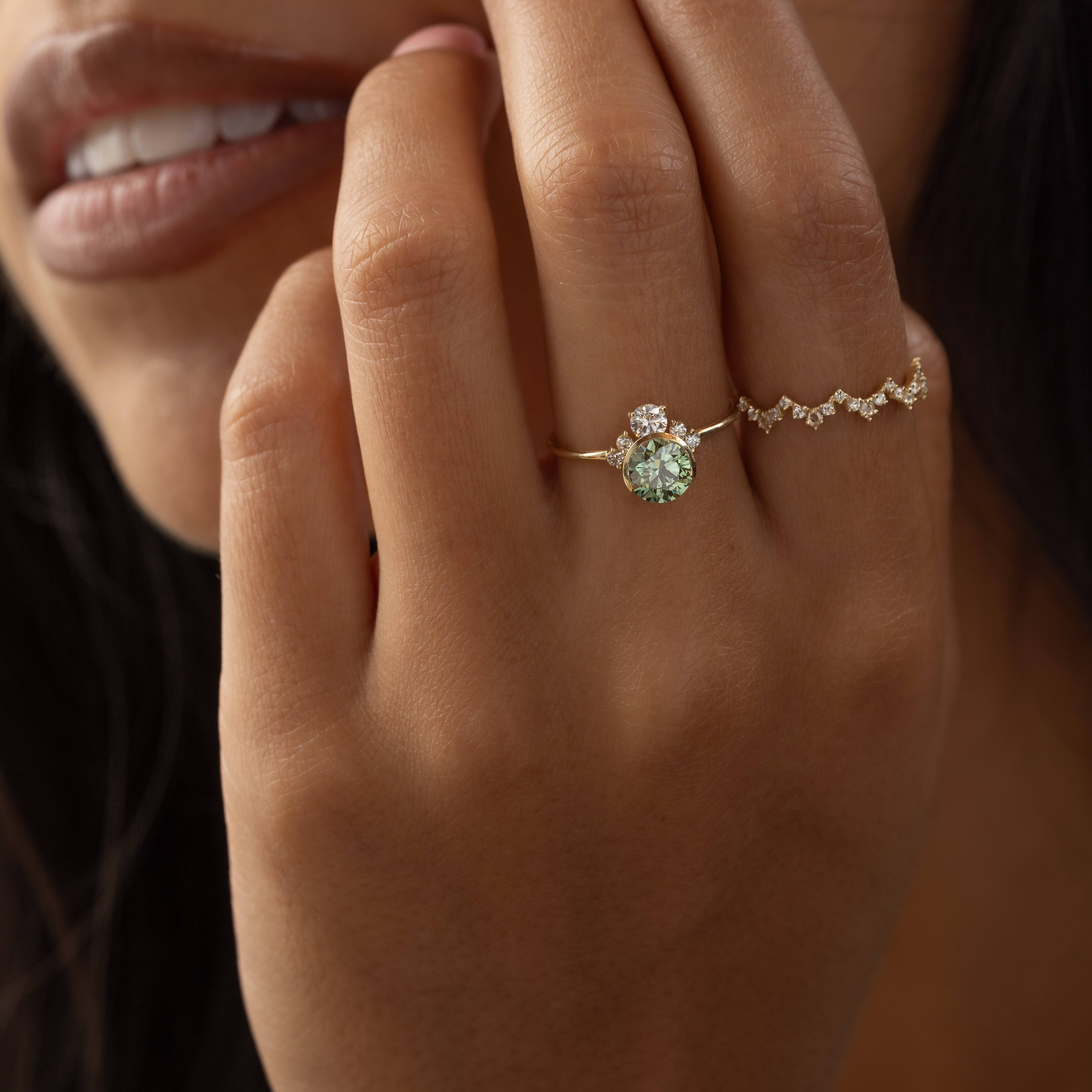 1.03ct Lab Grown Green Diamond Ring - Eco-Friendly Engagement & Wedding Jewelry - Perfect for Proposals, Anniversaries & Special Occasions