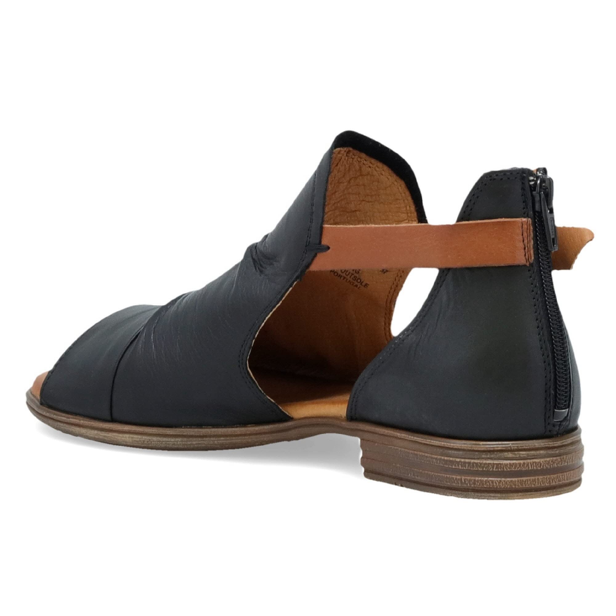 Miz Mooz Dipper Women's Leather Sandals with Buckle & Open Sides - Comfortable Peep Toe Summer Sandals for Casual Wear, Beach, and Outdoor Activities