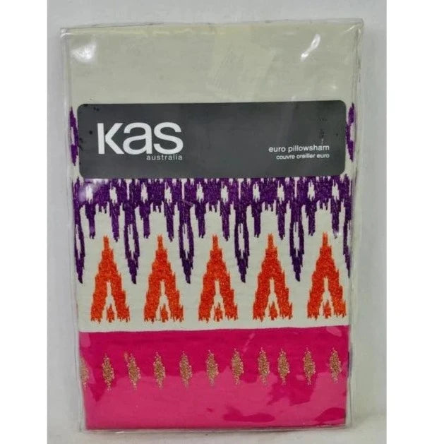 Premium Anaya European Pillowcase Set by KAS - Luxury 100% Cotton Decorative Pillow Covers for Bedroom, Living Room & Sofa - Home Decor Essentials for Modern & Classic Interiors