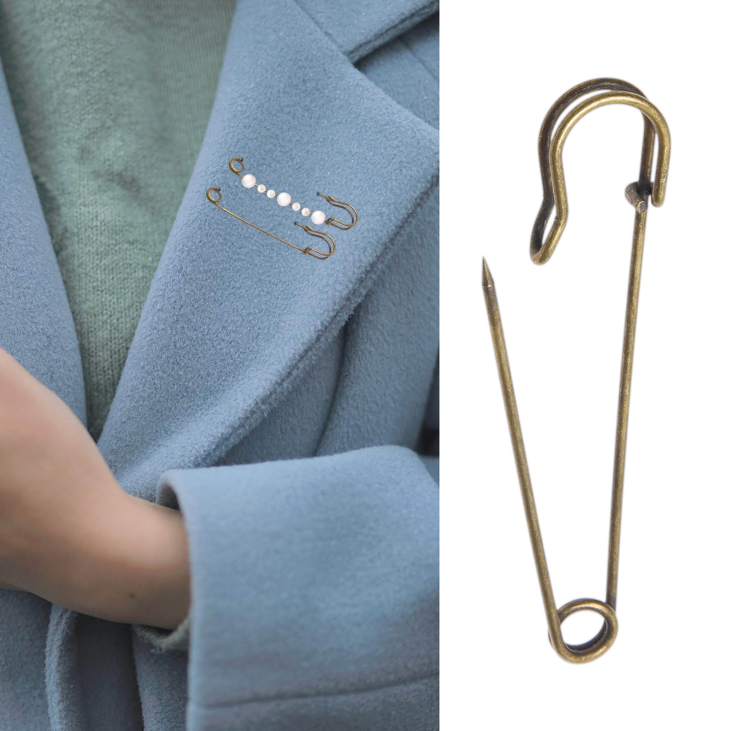 8X Extra Large Metallic Safety Pins - 4