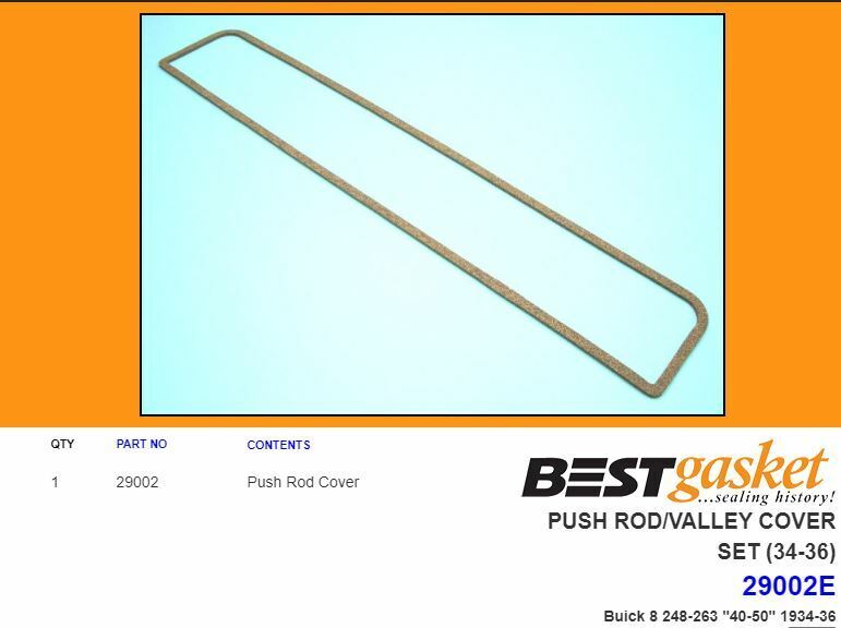 Buick 40 Series 233 Complete Engine Gasket Set - Head, Manifold & Oil Pan Gaskets for 1934-1936 Models | Perfect for Classic Car Restoration & Engine Rebuilds