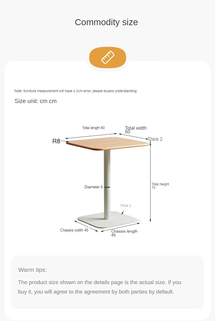 Modern Solid Beech Wood Square Coffee Table - Stylish & Durable Living Room Furniture for Small Spaces & Apartments