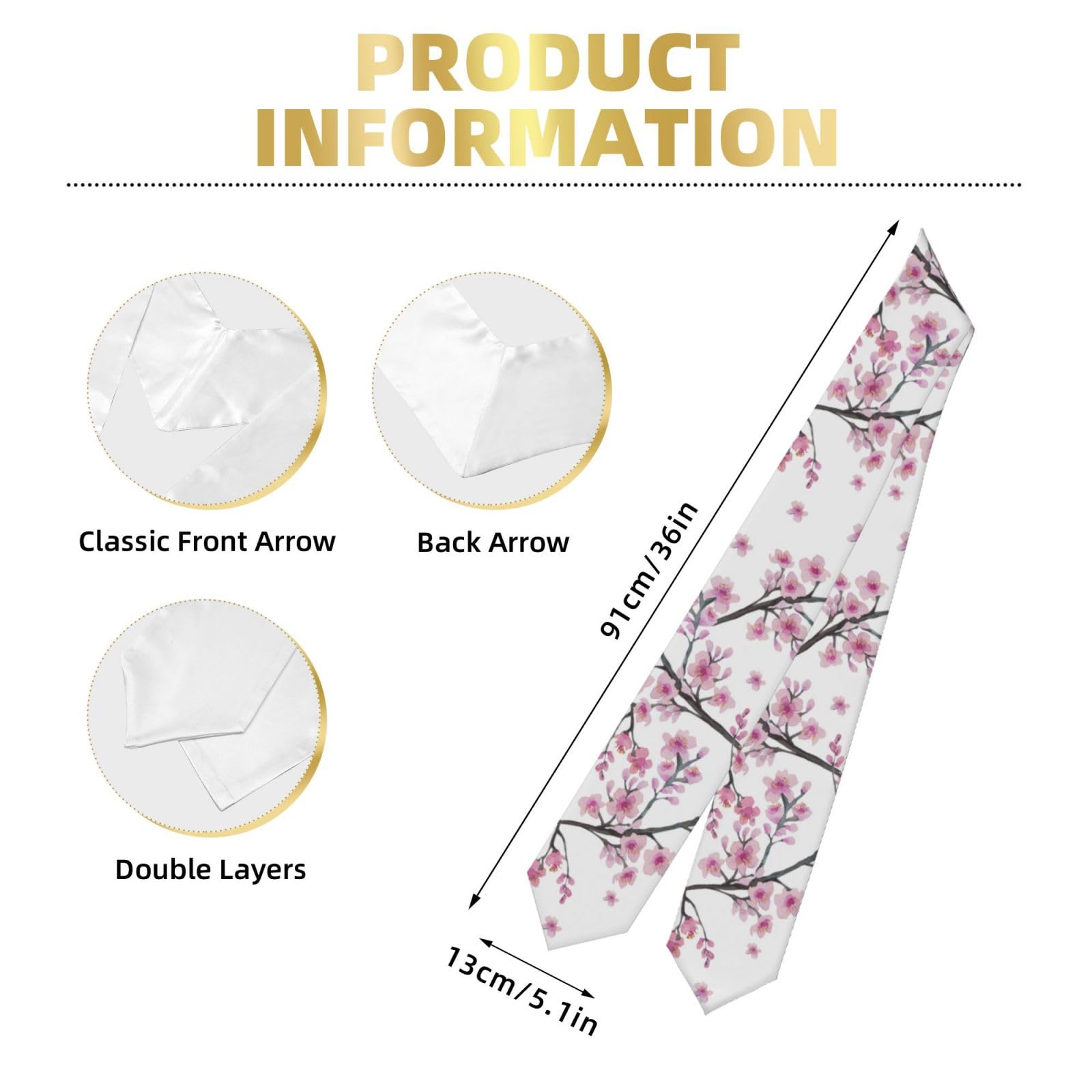 2024 Graduation Stole - Elegant Pink & White Cherry Blossom Design, 72 Inch Graduation Sash for Class of 2024, Perfect for Graduation Ceremonies, Photo Shoots & Keepsake Memories