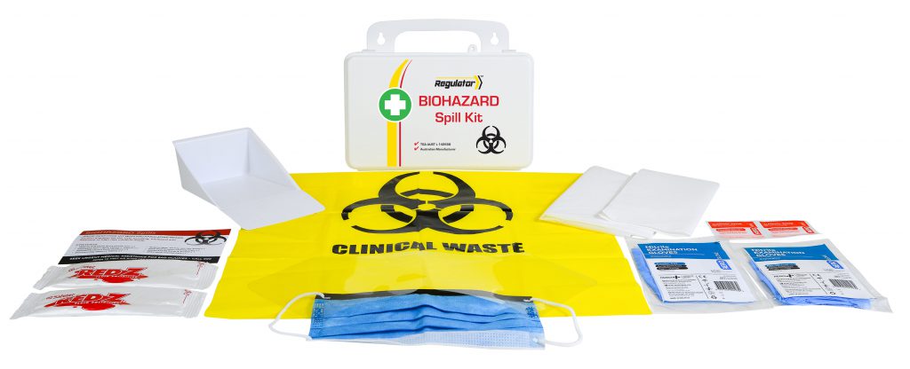 Biohazard Spill Cleanup Kit with First Aid Module - Emergency Response for Labs, Hospitals & Industrial Safety