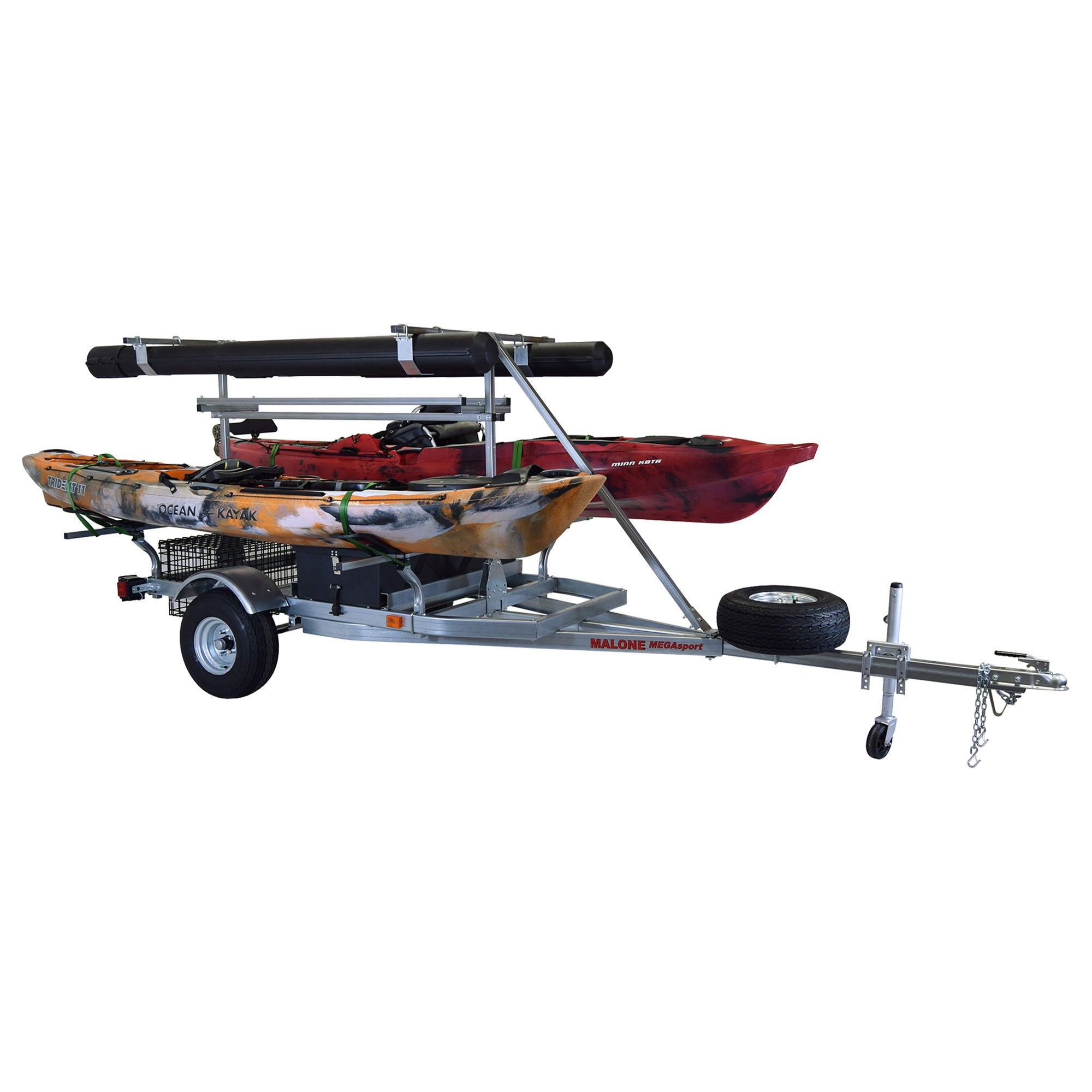 Malone MegaSport 2 Boat MegaWing Ultimate Angler Trailer Package - Heavy Duty Roof Rack System for Kayak & Canoe Transport | Perfect for Outdoor Fishing Adventures & Water Sports