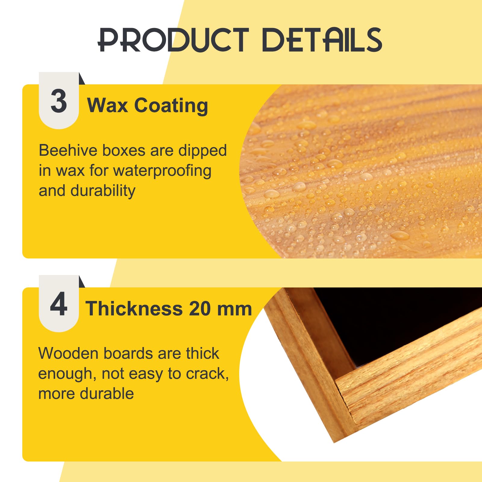 10 Frame Medium Super Box for Honey Bee Hives - Beeswax Coated Unassembled Beehive Super Box with Frames & Foundations - Perfect for Beekeeping, Honey Production & Backyard Apiaries