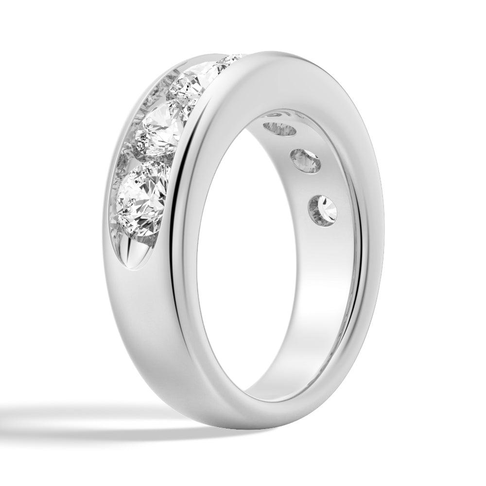 Round Cut Moissanite Wedding Ring Set for Couples - 14K White Gold Engagement & Matching Men's Band - Perfect for Anniversaries, Proposals & Romantic Occasions