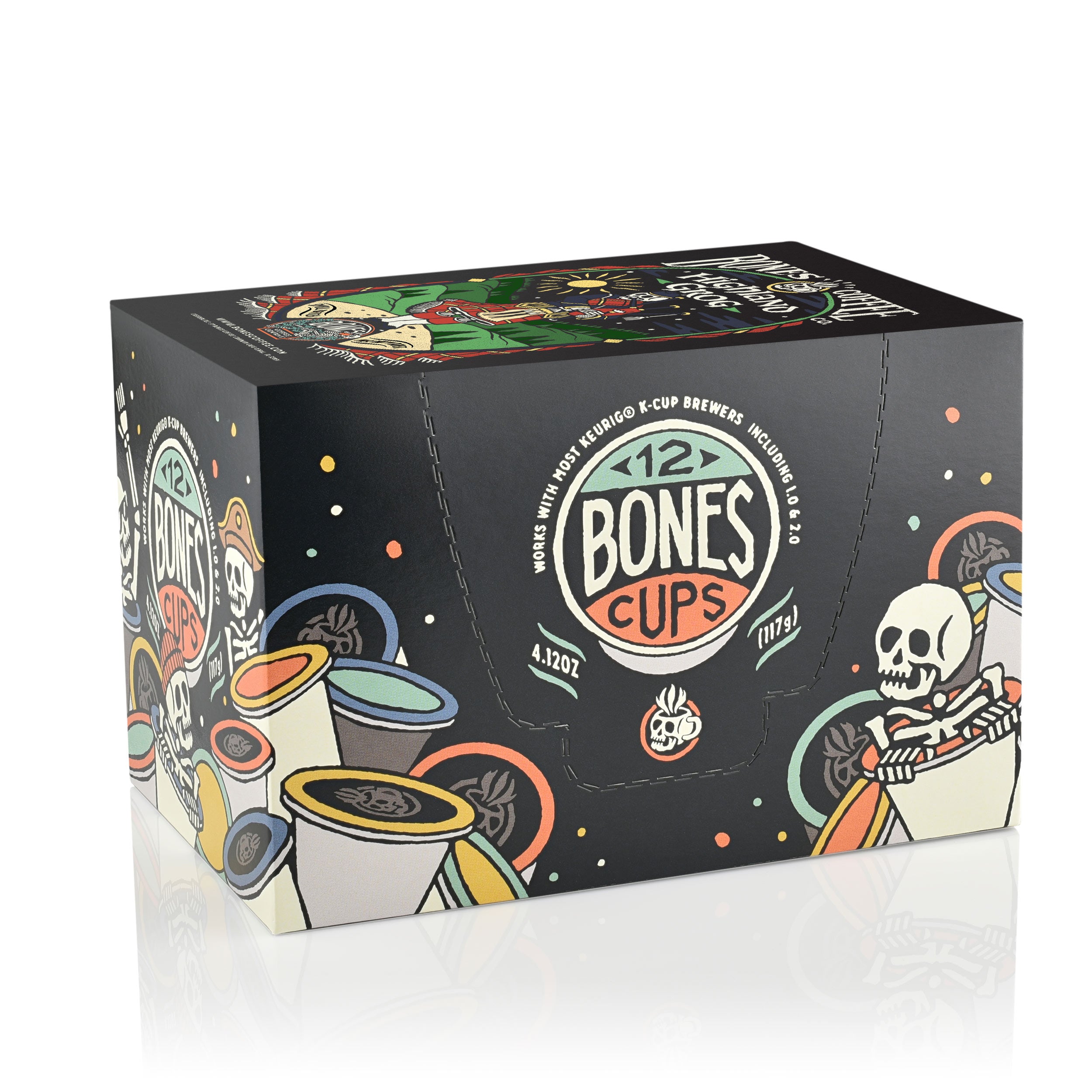 Highland Grog Bones Cups - 12 Pack Whiskey Glasses for Scotch, Bourbon & Craft Beer | Perfect for Home Bars, Parties & Gifts