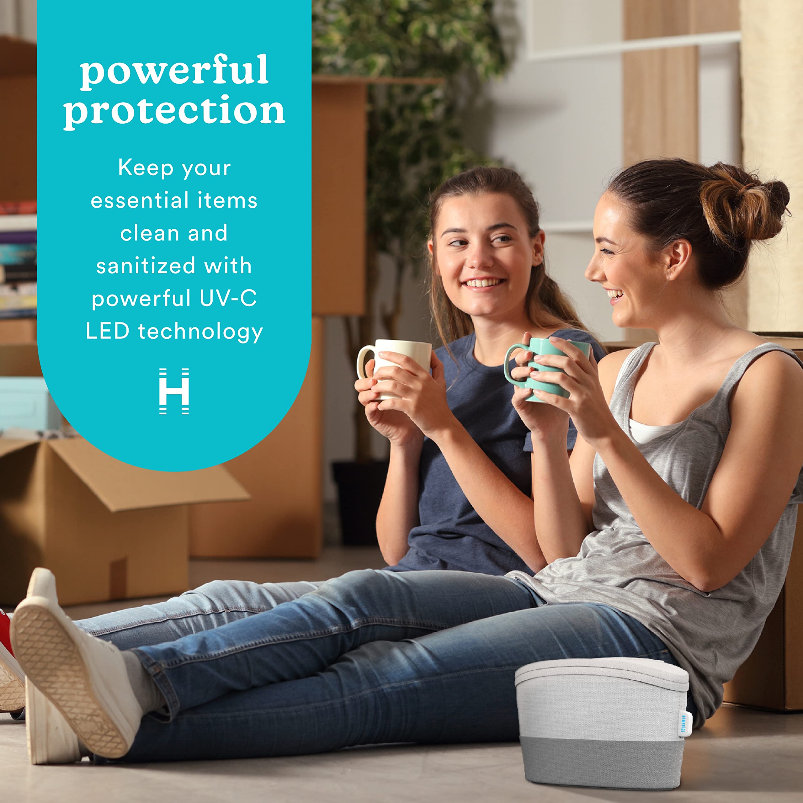 HoMedics UV-C Sanitizer Bag - Portable Disinfecting Device for Phones, Keys, Glasses, Watches & Water Bottles | Travel, Office & Home Use | Kills 99.9% Germs with UV-C Light Technology