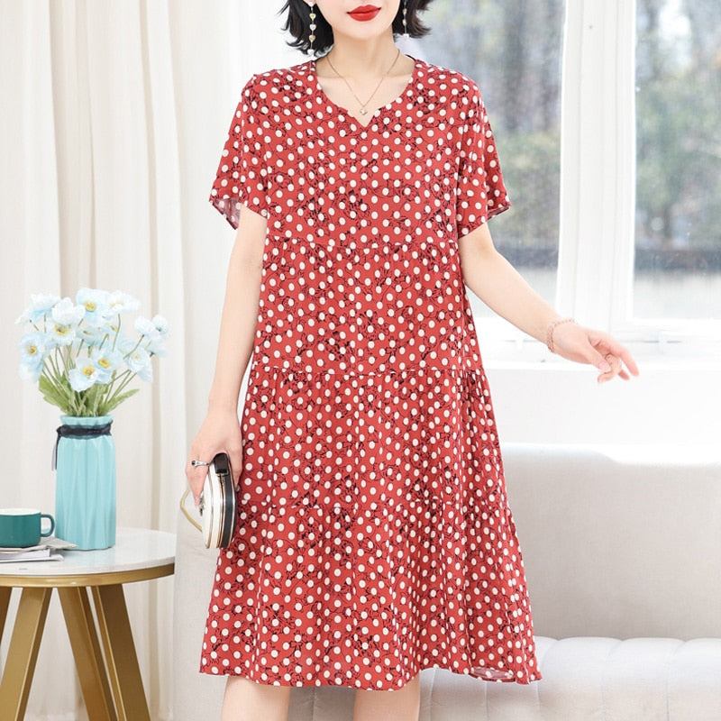 Women's Slim Fit Loose V-Neck Casual Dress - Flowy Summer Dress for Beach, Party & Everyday Wear