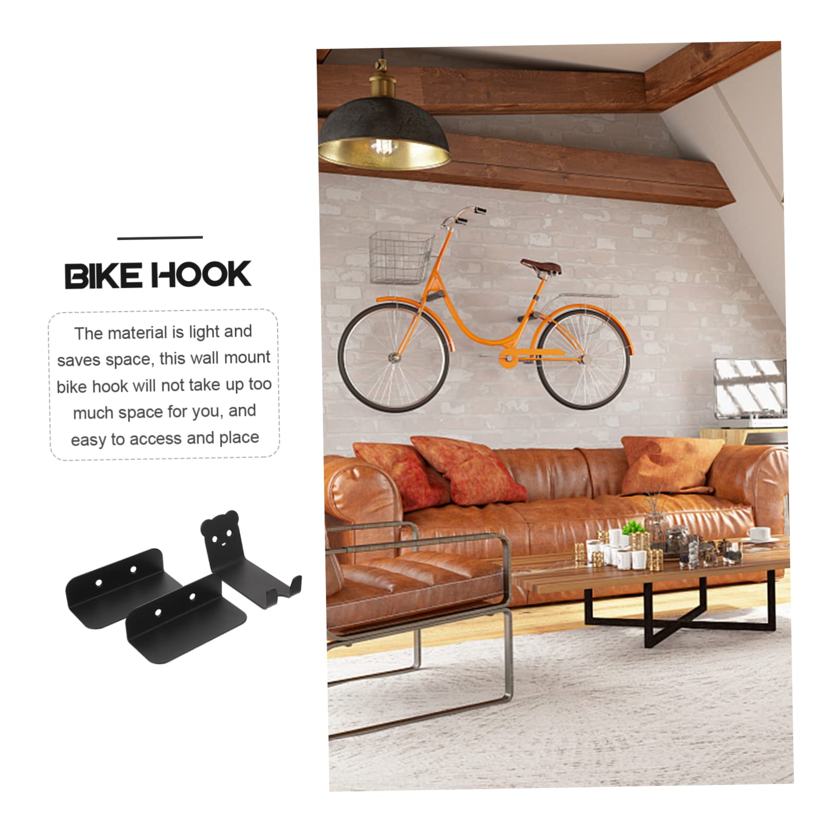 Heavy Duty Bike Wall Hanger - Indoor Bike Rack for Garage Storage, Bike Hook & Hanger for Mountain, Road & Kids Bicycles - Perfect for Home, Gym & Garage Organization