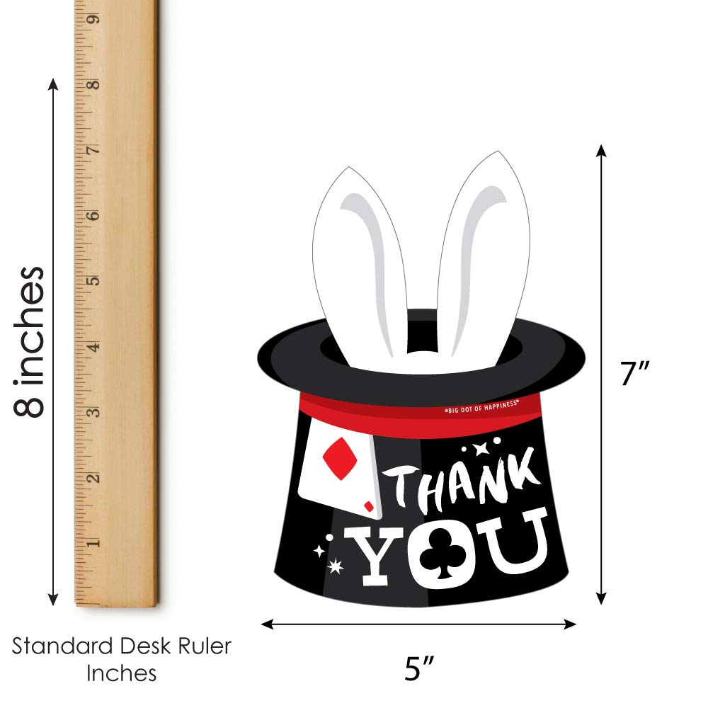Big Dot of Happiness Ta-Da Magic Show Thank You Cards - 12-Pack Magical Birthday Party Thank You Notes with Envelopes - Perfect for Kids' Birthday Parties & Appreciation Gifts