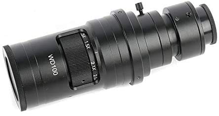 10X-200X Zoom WD100 Continuously Variable 0.7X-5X Adjustable Magnification FHD C-Mount Lens for HDMI VGA USB Microscope Camera - Perfect for PCB Inspection, Biological Research & Industrial Quality Control