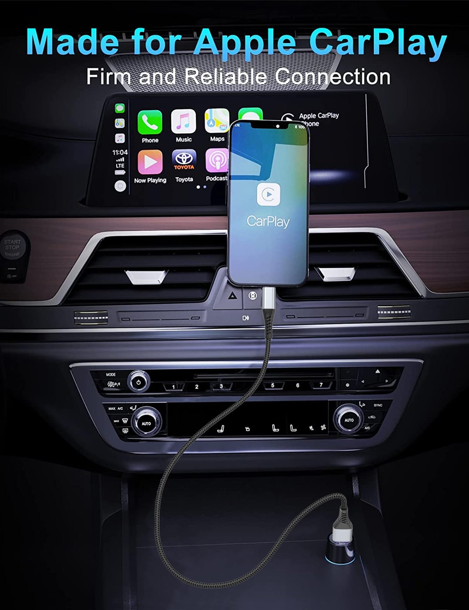 2FT iPhone Charger Cable 3-Pack - Braided USB to Lightning Cable for Fast Charging - Compatible with iPhone 14/13/12/11 Pro Max/Mini/10/8/7 Plus/XR/XS/SE & iPad - Durable Car & Home Charging Cord for Travel, Office & Daily Use