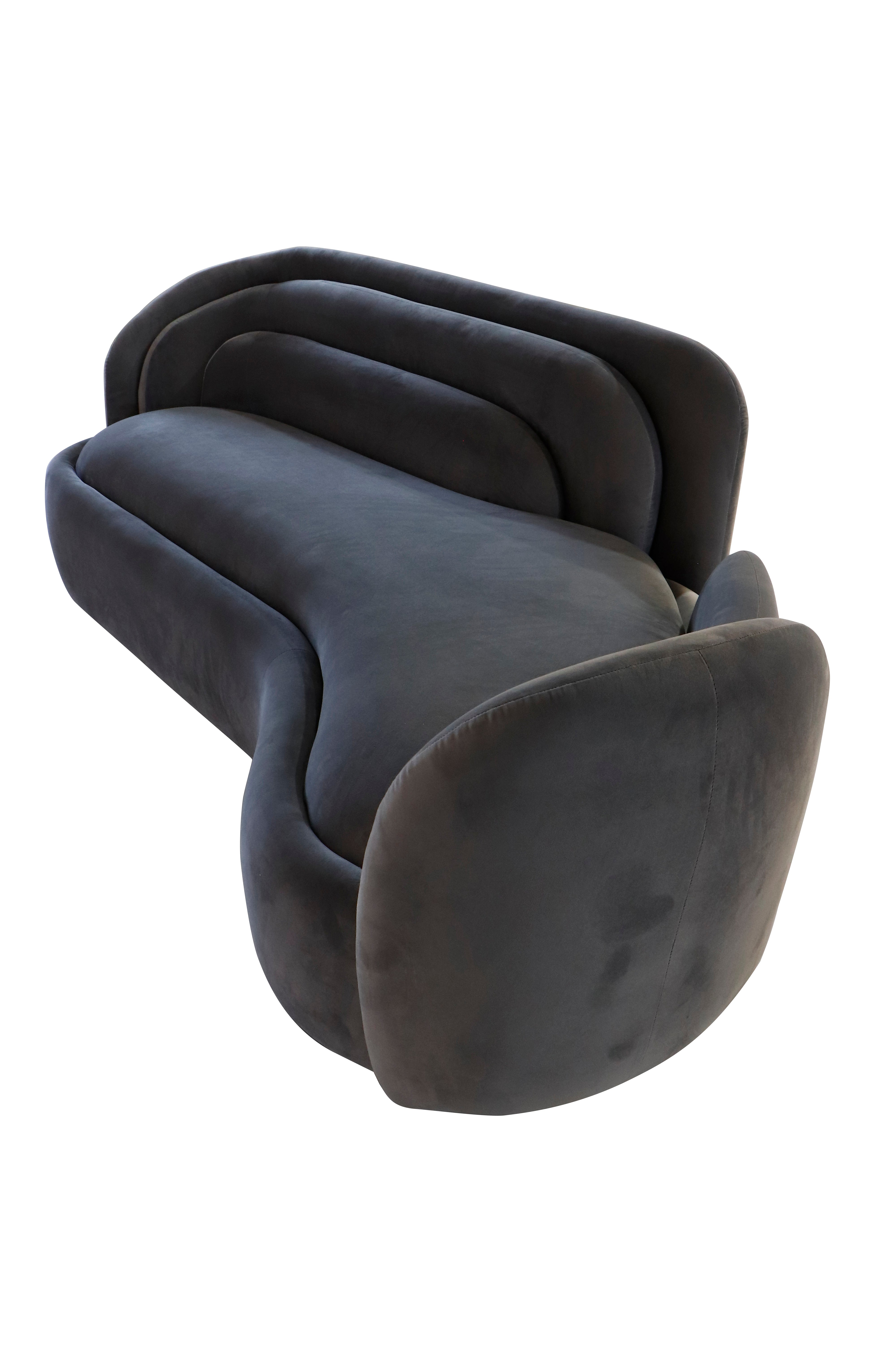 Luxury Bernard Gray Velvet Sofa - Modern Plush Velvet Upholstered Couch with Solid Wood Frame for Living Room, Lounge & Home Decor