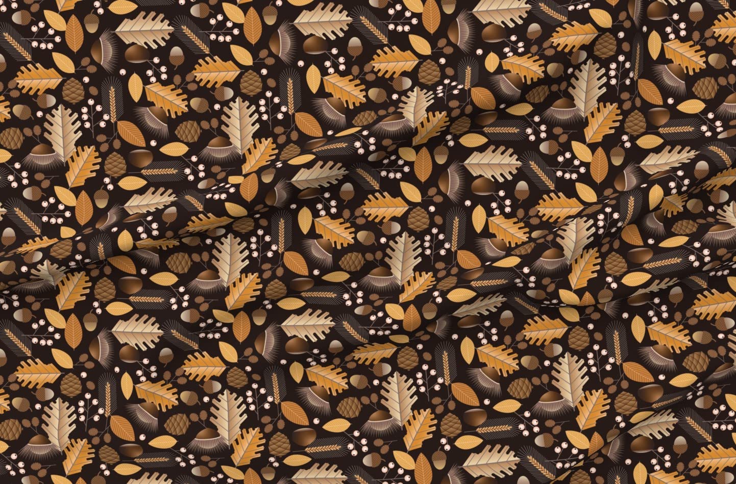 Geometric Autumn Botanical Printed Minky Fabric Fat Quarter - Soft Plush Fabric for Sewing Baby Blankets, Quilt Backing & DIY Crafts - Perfect for Nursery Decor, Home Decor & Gift Making