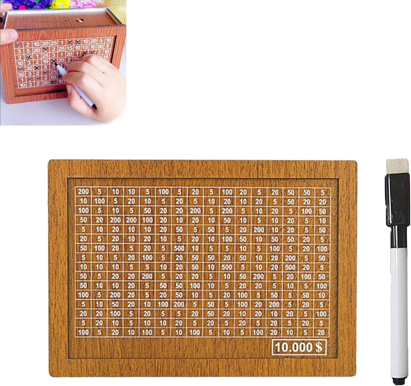 Wooden Cash Vault Savings Box - Digital Coin Counter Piggy Bank for Adults & Kids (10,000 Capacity) - Perfect for Home Budgeting, Financial Education, and Money Saving Goals