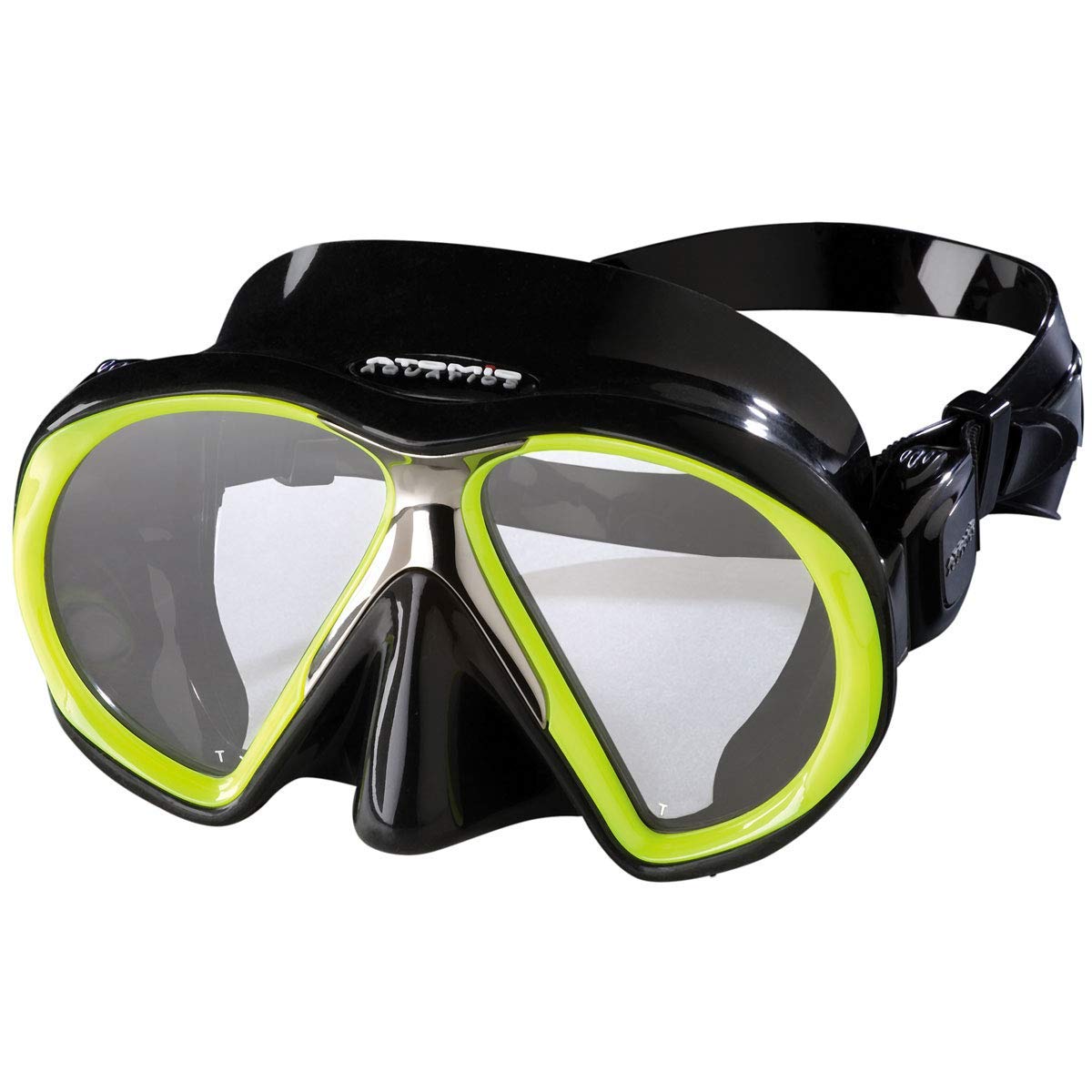 Atomic Sub-Frame Mask with Black Skirt - Yellow | Durable Protective Face Cover for Paintball, Airsoft & Outdoor Sports | Regular Size Comfort Fit