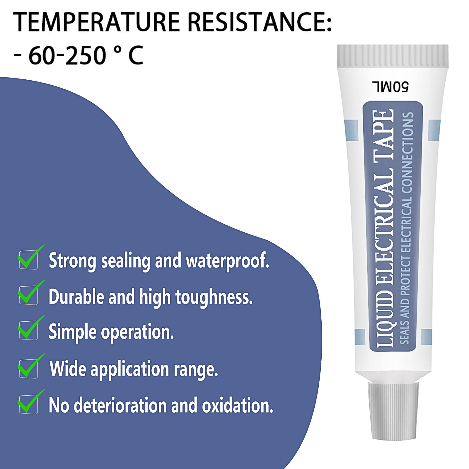 Liquid Electrical Tape - High Temperature Insulating Glue, Waterproof & Flame Resistant, Fast Drying for Electrical Repairs - Perfect for Wire Insulation, DIY Projects, and Home Electrical Fixes (Black)