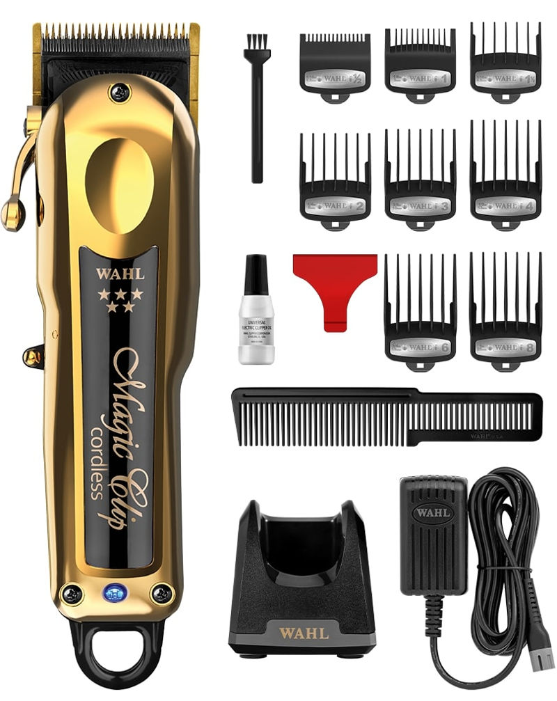 Wahl 5-Star Gold Cordless Magic Clip Clipper Limited Edition - Professional Hair Clippers for Barbers & Home Use - Perfect for Fades, Buzz Cuts & Styling