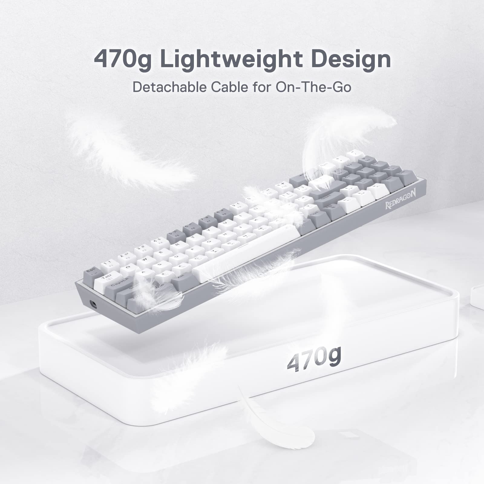 Redragon K628 Pollux 75% Wired RGB Gaming Keyboard - 78 Key Compact Mechanical Keyboard with Hot-Swap Sockets, Free-Mod PCB & Dedicated Arrow Keys | Quiet Red Switches for PC Gaming, Typing & Office Work