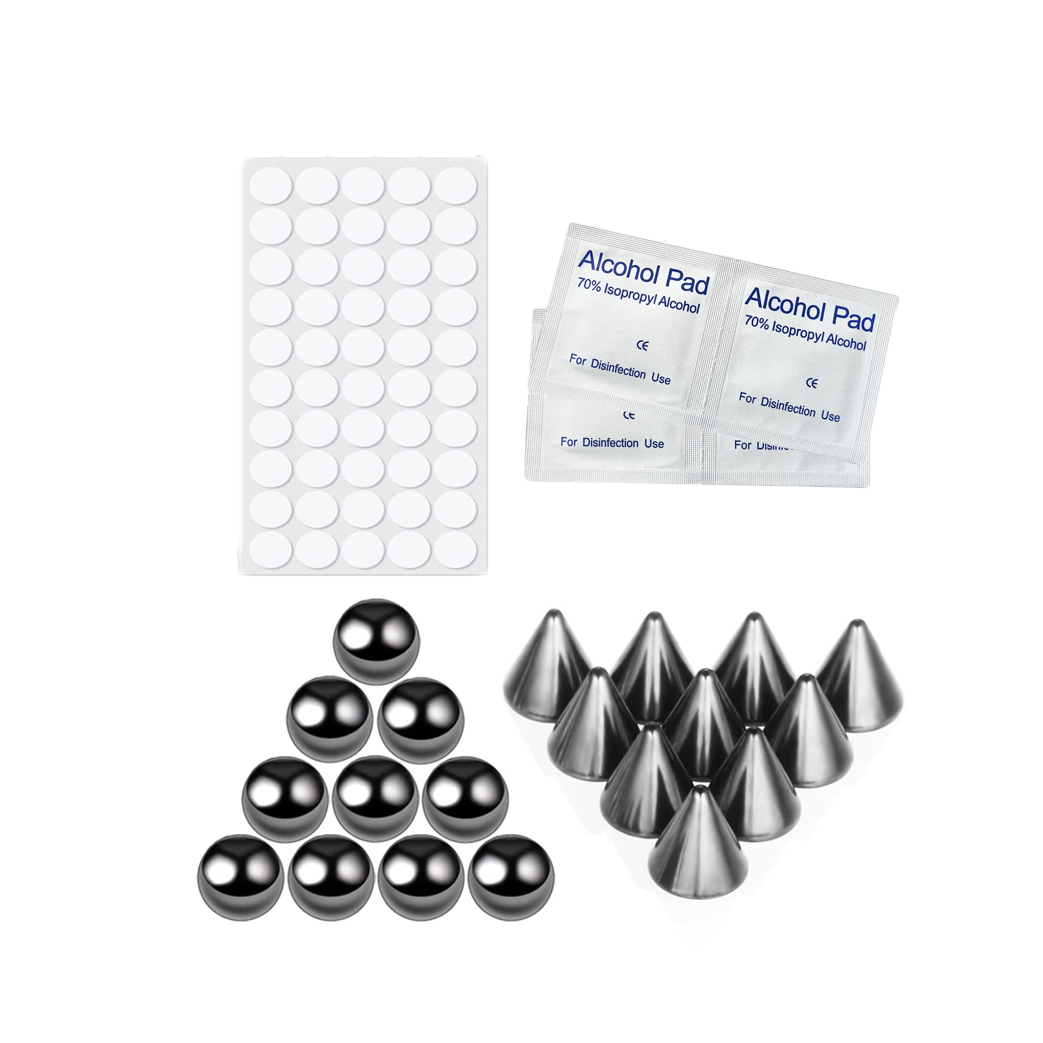Stainless Steel Fake Eyebrow Nose Lip Ring - Non-Piercing Body Jewelry with 20pcs Stickers & Replacement Balls | Perfect for Parties, Cosplay & Fashion Accessories