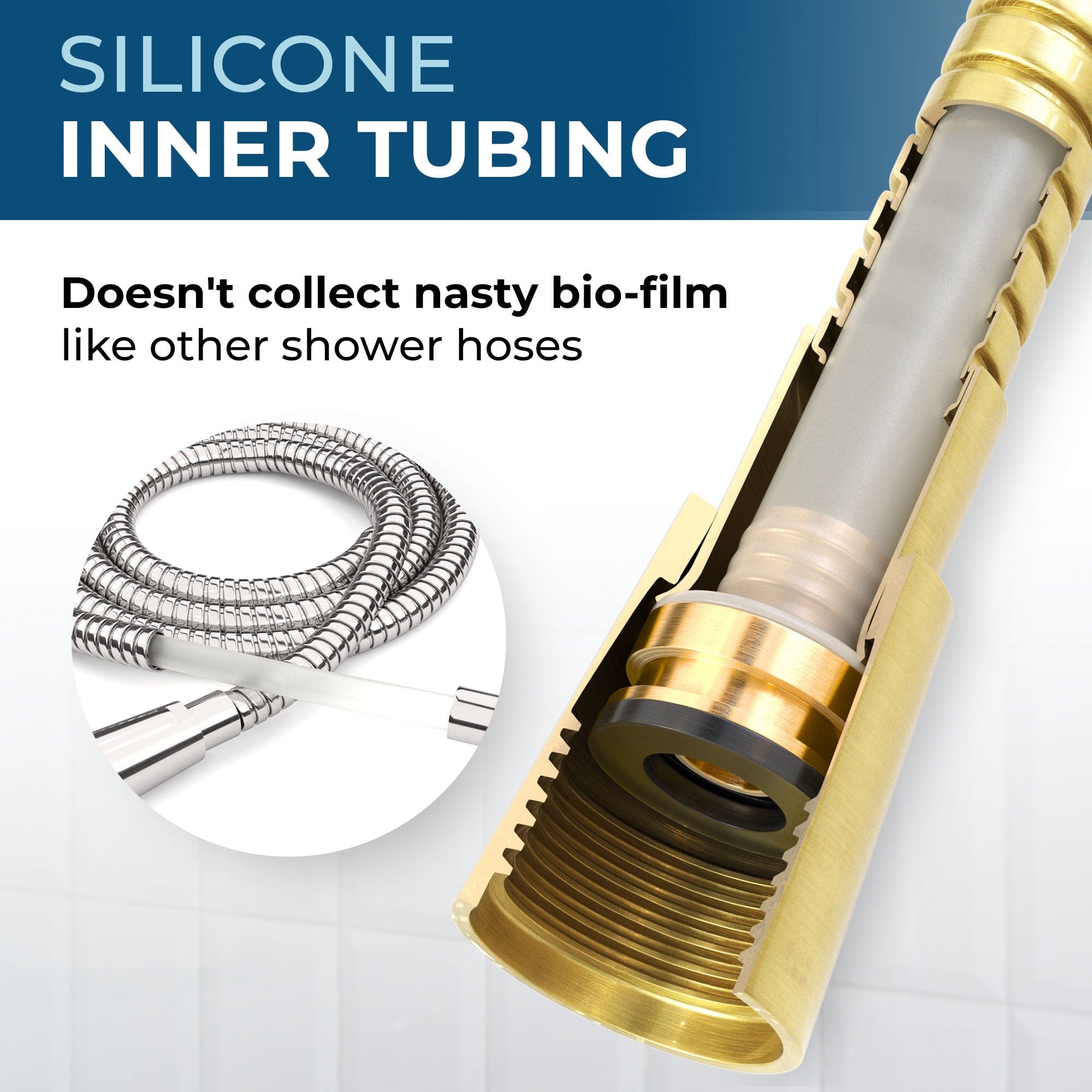 72 Inch Stainless Steel Shower Hose Replacement - Extra Long Flexible Metal Shower Hose for Handheld Shower Heads - Perfect for Bathroom, RV, and Mobile Home Use
