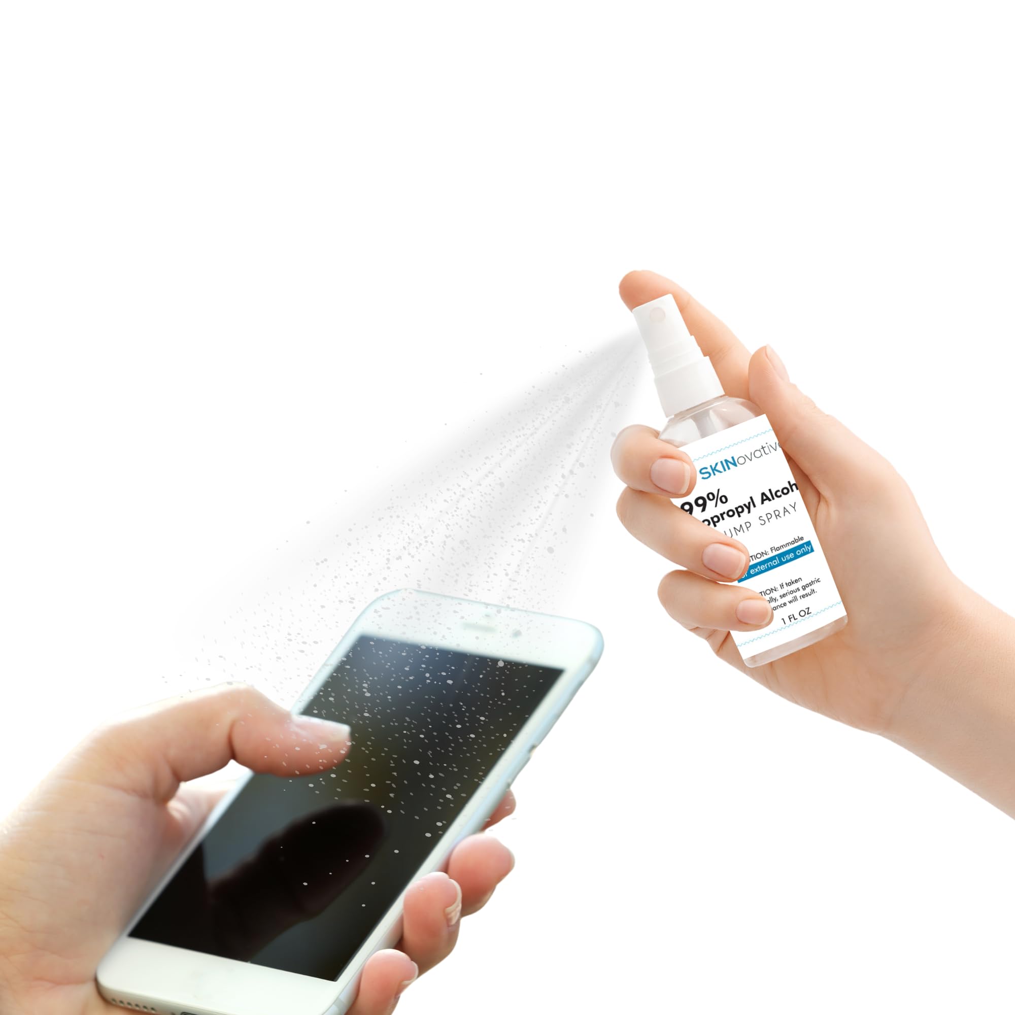 99% Isopropyl Alcohol Spray 1 Oz - Derma Roller Sterilizer for Microneedling - Fast Cleaning & Sanitizing Solution - Kills Germs on Contact - Safe Skin Care Tool Disinfectant - Perfect for Pre/Post Microneedling & Beauty Tool Sanitation