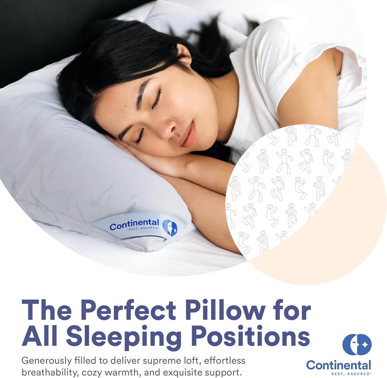 Premium 100% Luxury Down Pillows 550 Fill Power - Firm Support, Standard Size (Pack of 1) White - Perfect for Back Sleepers & Hotel-Style Comfort