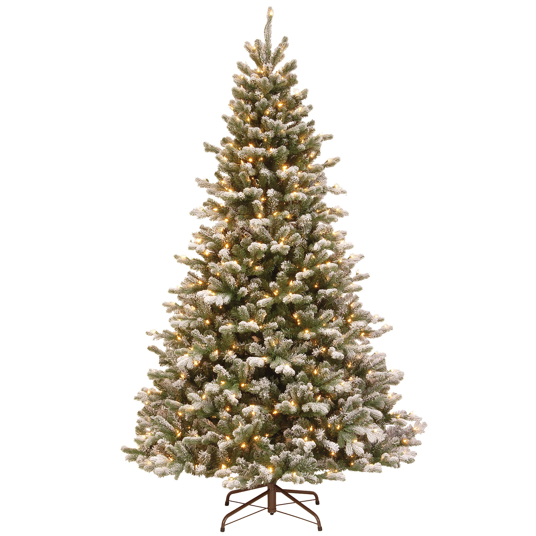 7.5 ft Pre-Lit Snowy Sheffield Spruce Artificial Christmas Tree with 500 Warm White LED Lights - PowerConnect Technology for Easy Setup | Perfect for Living Room, Office & Holiday Decor
