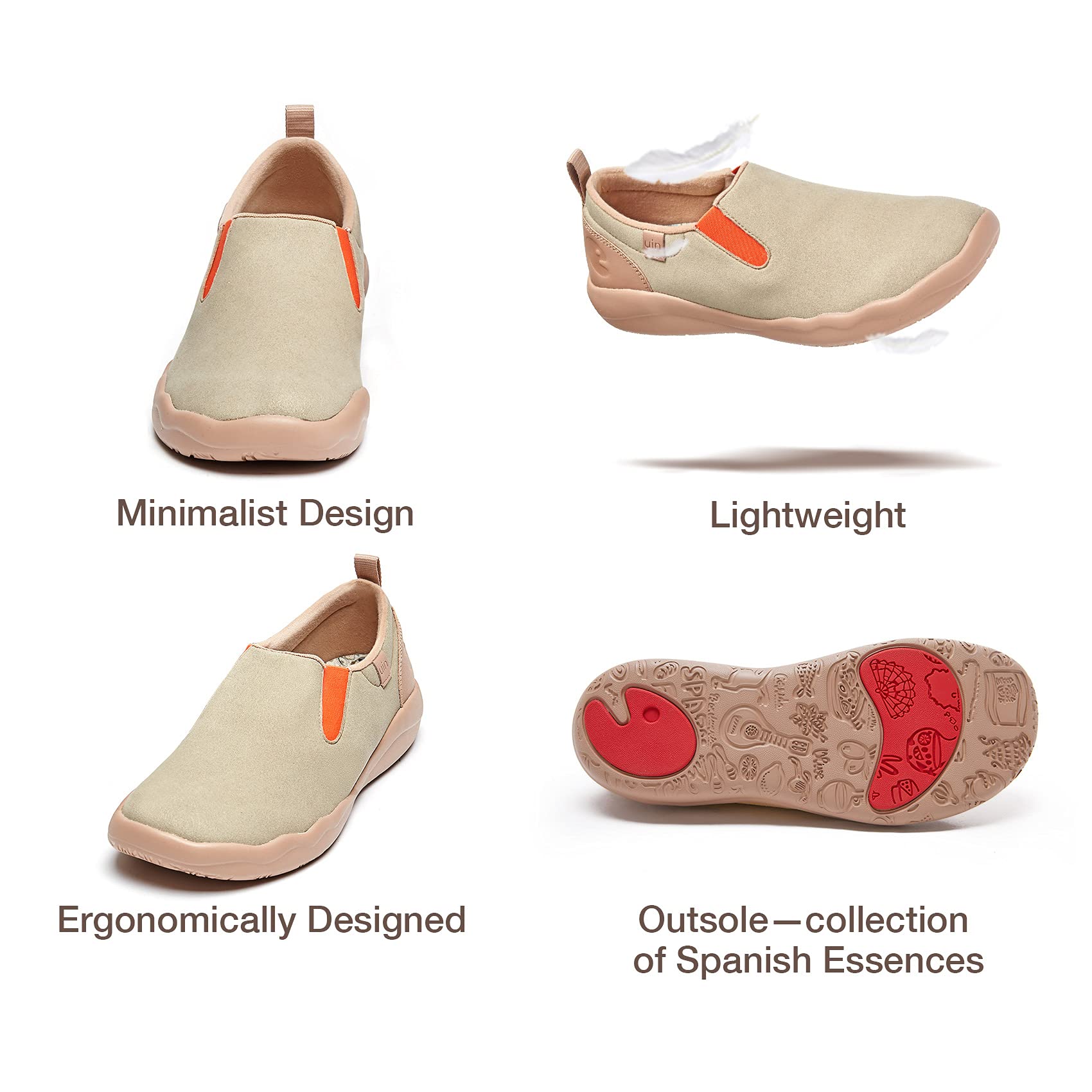 UIN Women's Walking Shoes - Slip On Casual Loafers, Lightweight Comfort Sneakers for Women | Fashionable Toledo II Design | Perfect for Travel, Work & Everyday Wear