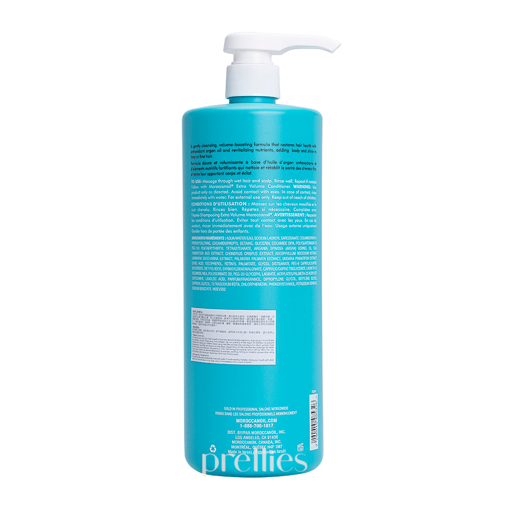 Moroccanoil Extra Volume Shampoo 1000ml for Thick & Voluminous Hair - Sulfate Free & Hydrating Formula - Salon Quality Hair Care - Perfect for Daily Use & Styling