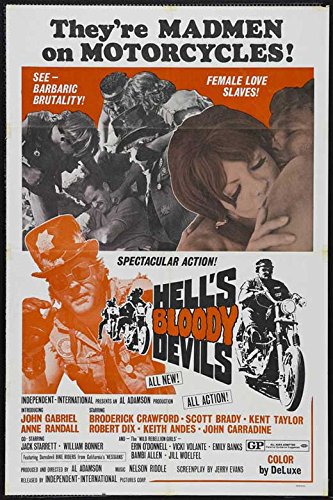 Hell's Bloody Devils Vintage Movie Poster (27x40 Inches - 69x102cm) | 1970 Cult Classic Film Art | Perfect for Horror Fans & Home Theater Decor