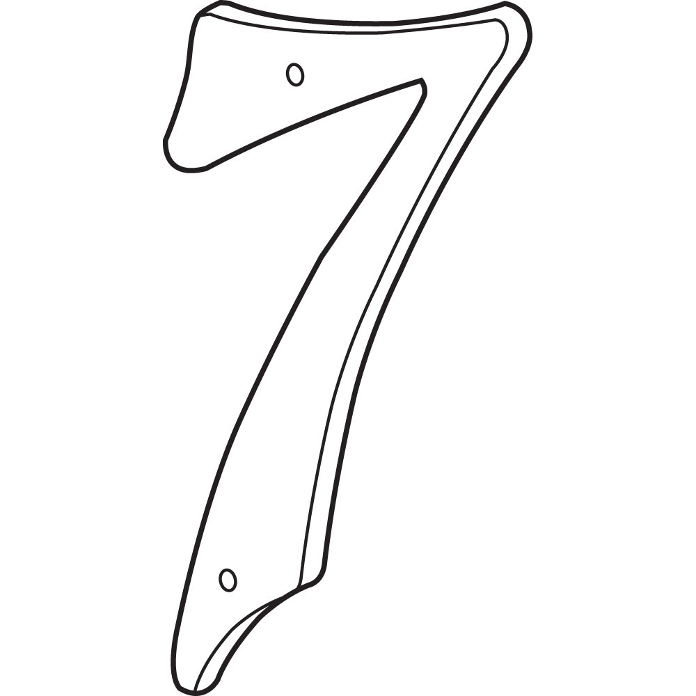 Prime-Line MP5038 Black Plastic House Numbers 7 (2 Pack) with Mounting Nails - Durable Outdoor Address Plaque for Mailbox, Fence, or Front Door