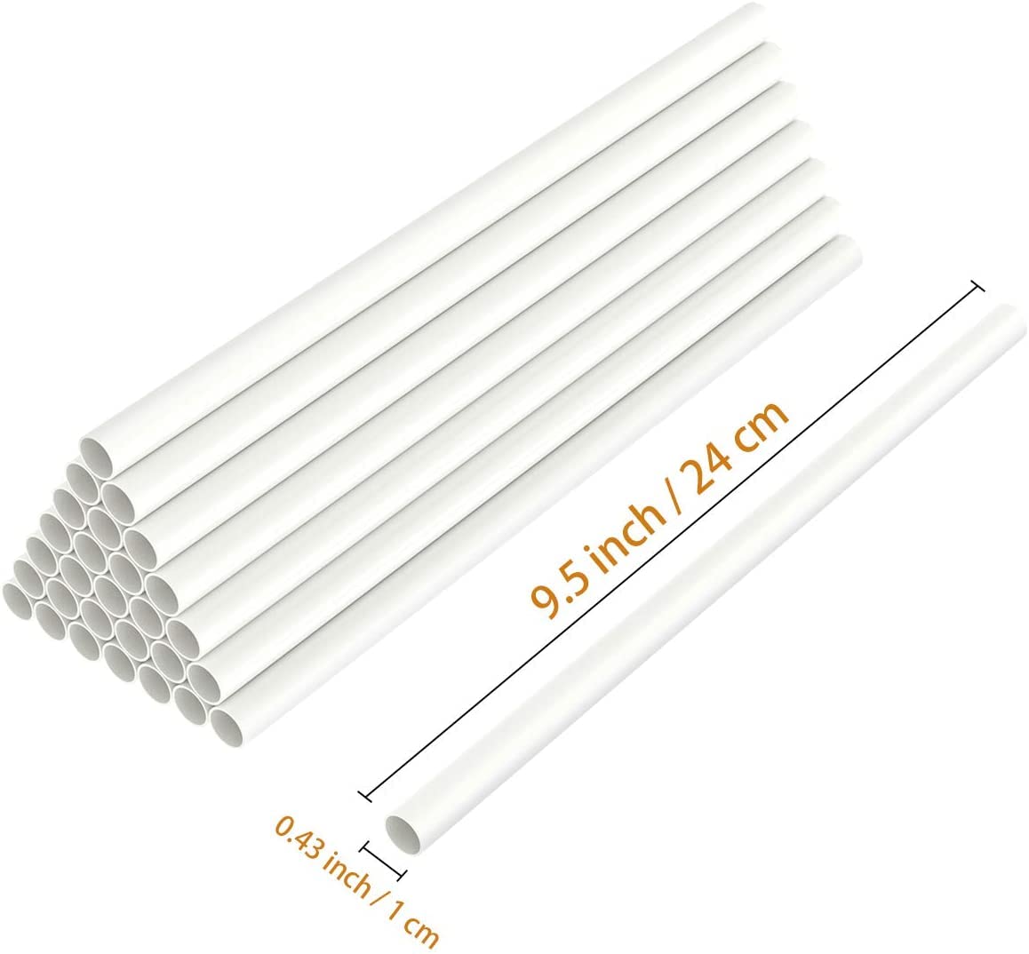 100pcs White Plastic Cake Dowel Rods - 0.4