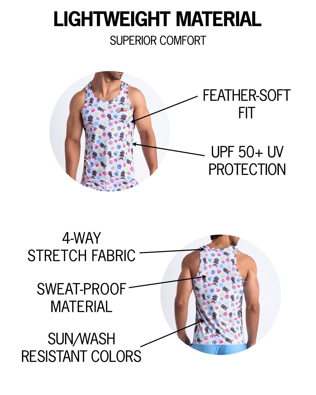 Bang Men's Muscle Tank Top - Sleeveless Workout Shirt for Gym, Fitness & Bodybuilding - Breathable Athletic Wear for Training, Running & Nightclubs