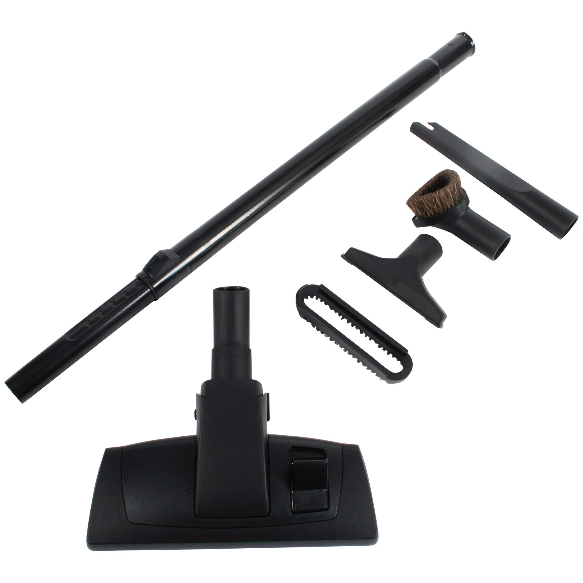 Cen-Tec Systems 95380 Aluminum Telescopic Wand & Vacuum Floor Tool Kit - Extendable Cleaning Accessories for Hard Floors, Carpets & Tight Spaces - Black